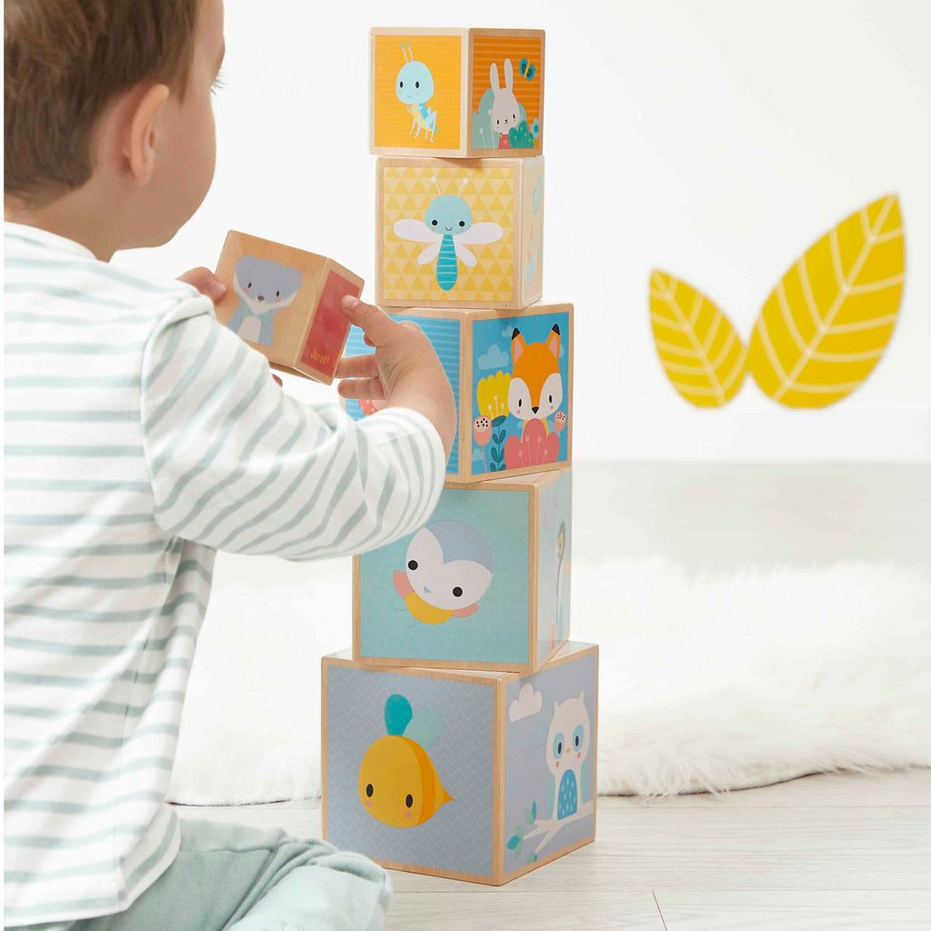 Stacking Six Cubes Pyramid by Janod | Cotton Planet