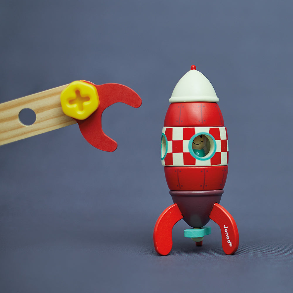 Magnetic Wooden Rocket by Janod | Cotton Planet