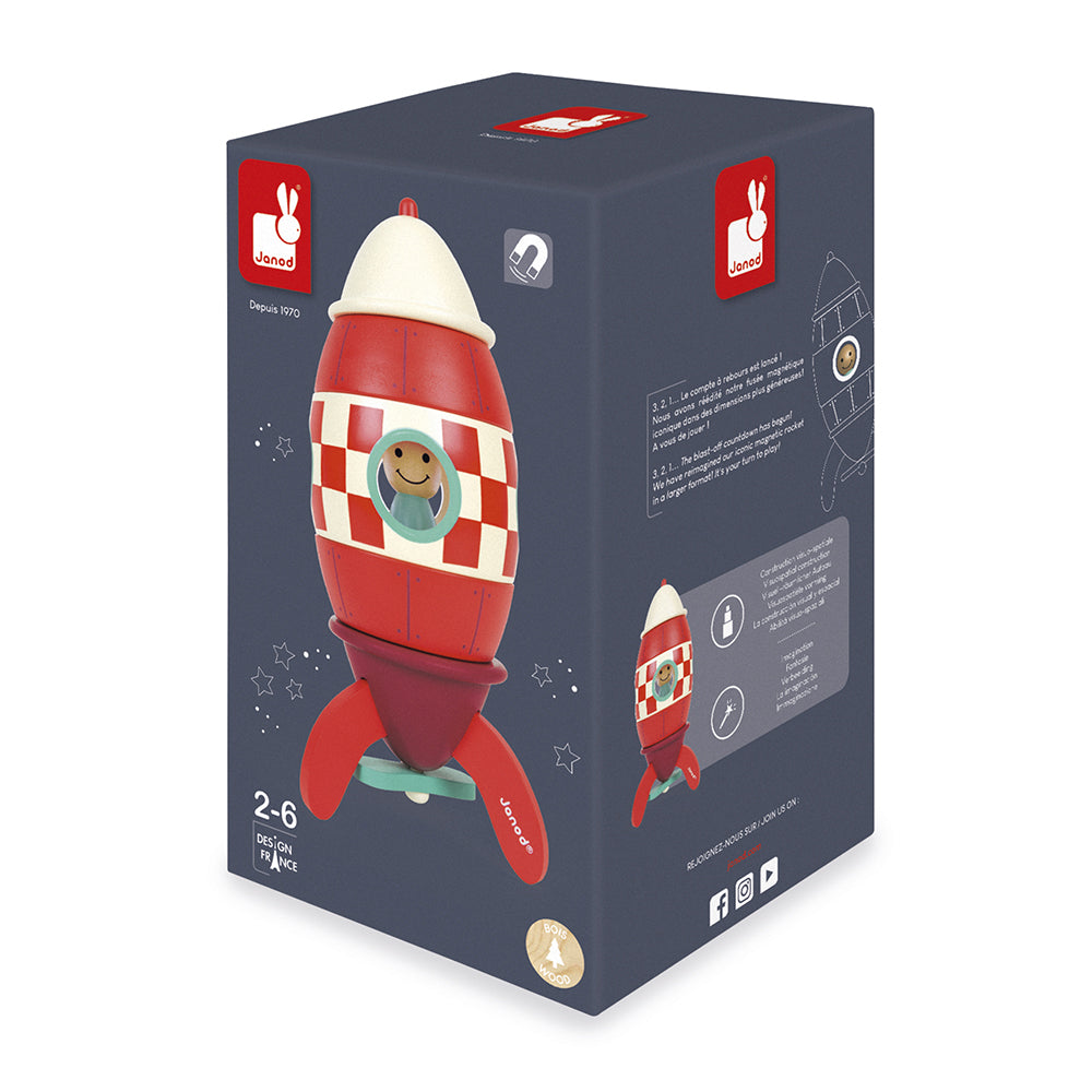 Magnetic Wooden Rocket by Janod | Cotton Planet