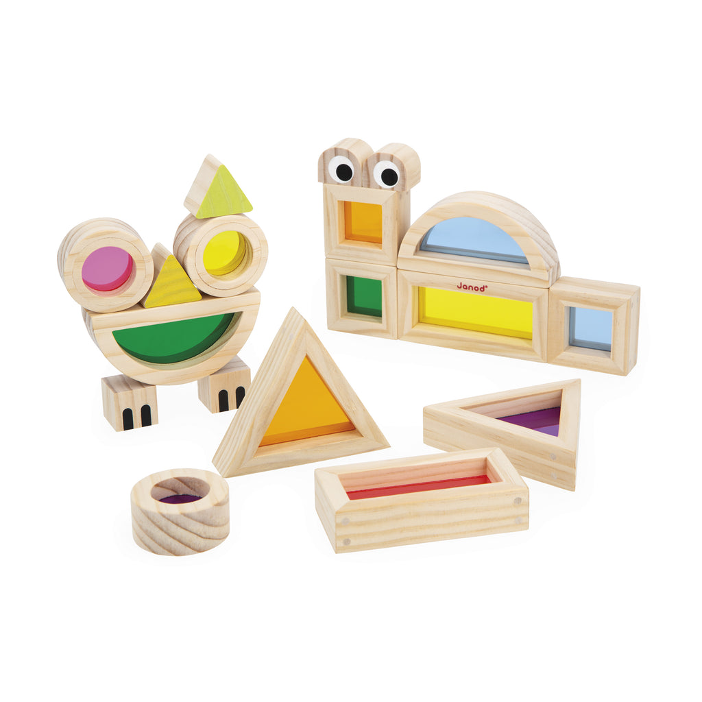 Translucent Sensory Blocks 18-Piece Set by Janod | Cotton Planet