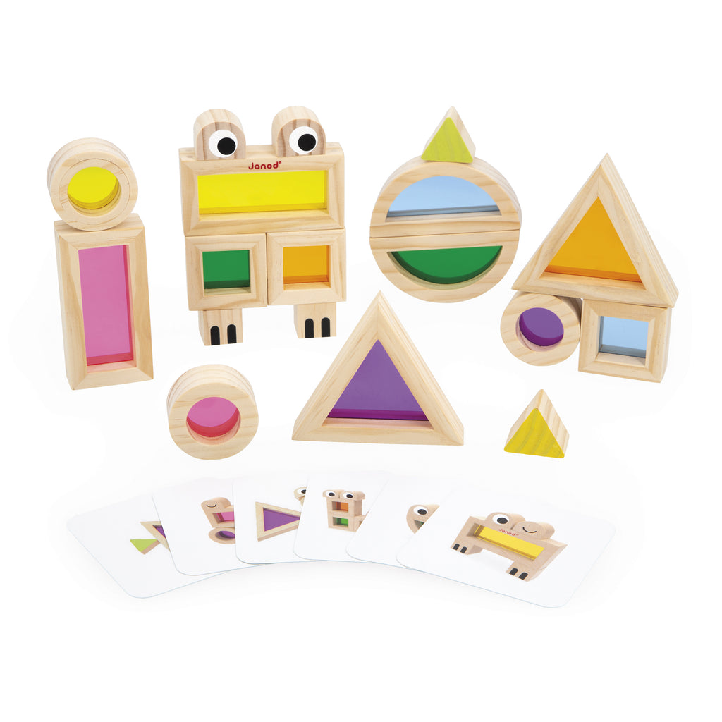 Translucent Sensory Blocks 18-Piece Set by Janod | Cotton Planet