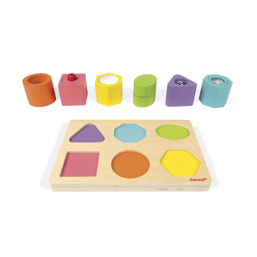 Shapes & Sounds 6-Block Puzzle by Janod | Cotton Planet