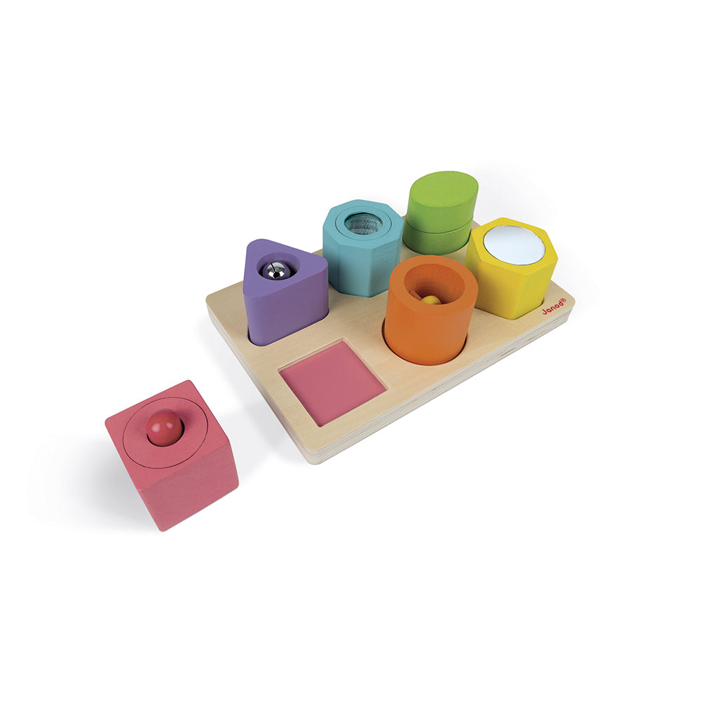 Shapes & Sounds 6-Block Puzzle by Janod | Cotton Planet