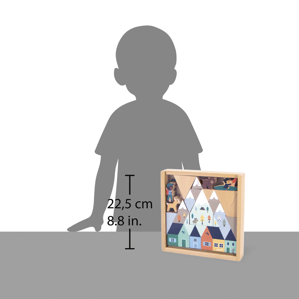 Wooden Cubes & Figures Set by Janod | Cotton Planet