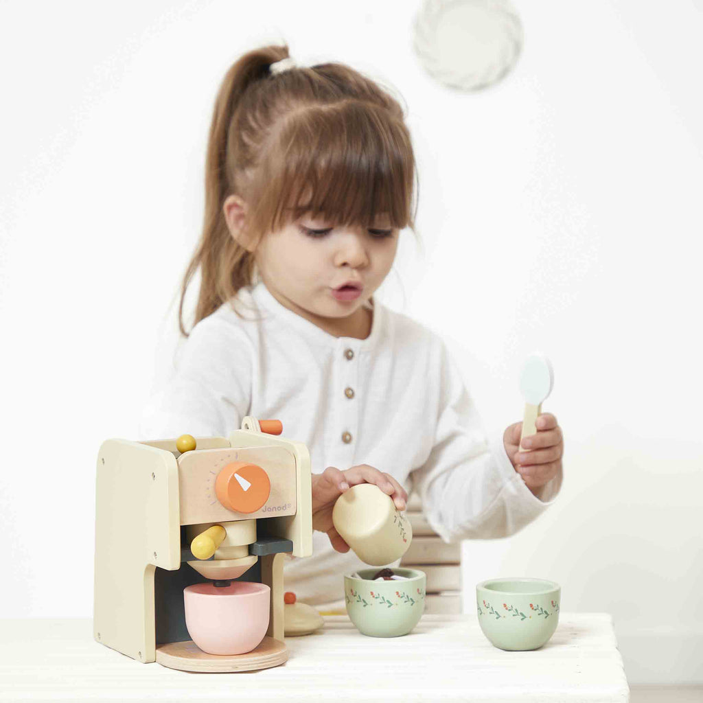 Wooden Coffee Machine Play Set by Janod | Cotton Planet