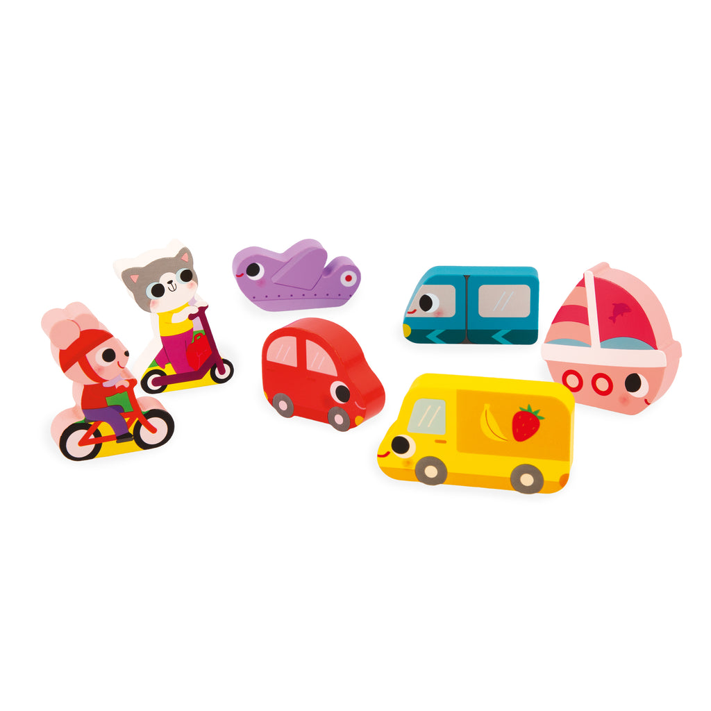 Wooden Vehicle Chunky Puzzle by Janod | Cotton Planet