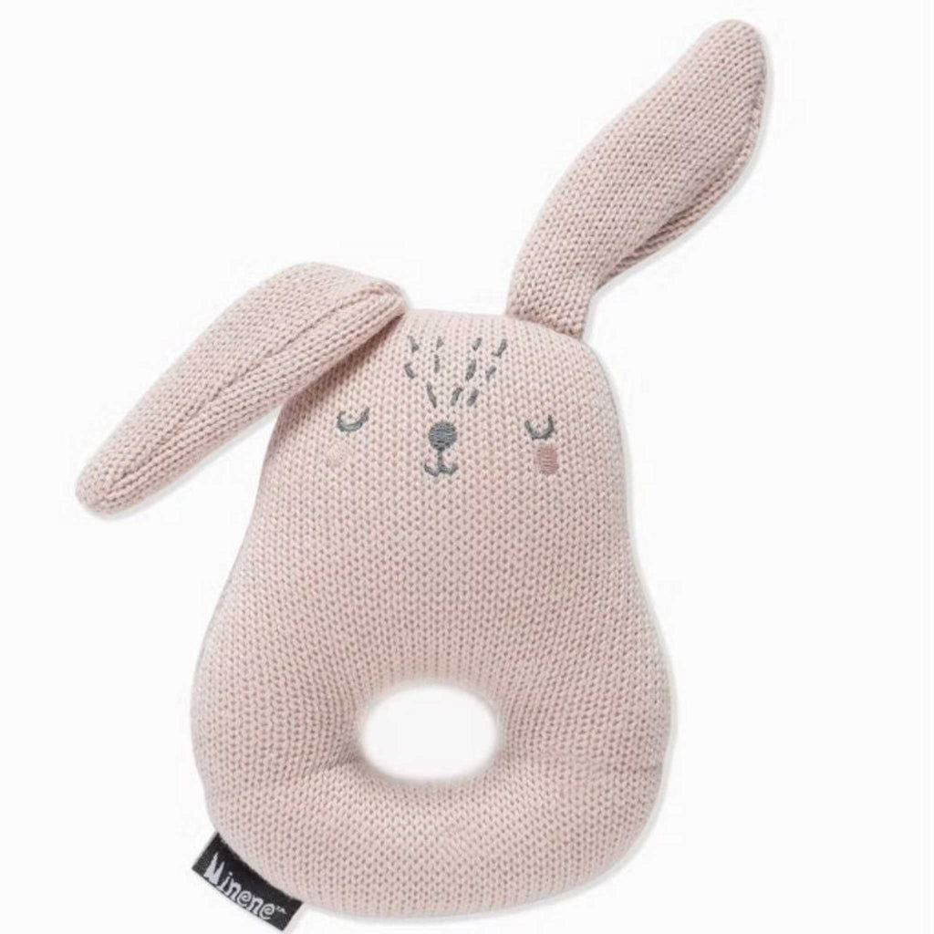 Knitted Bunny First Baby Rattle