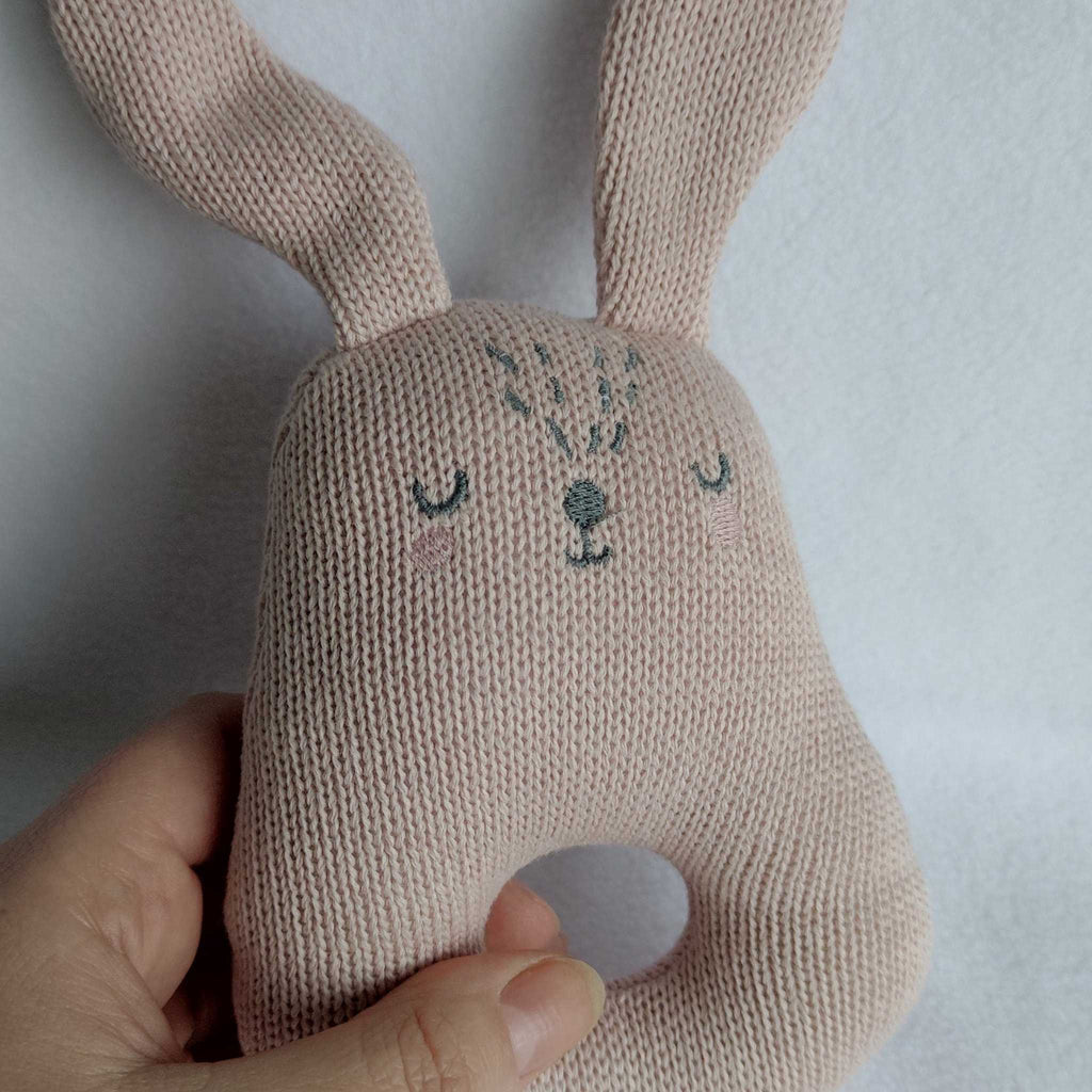 Knitted Bunny First Baby Rattle