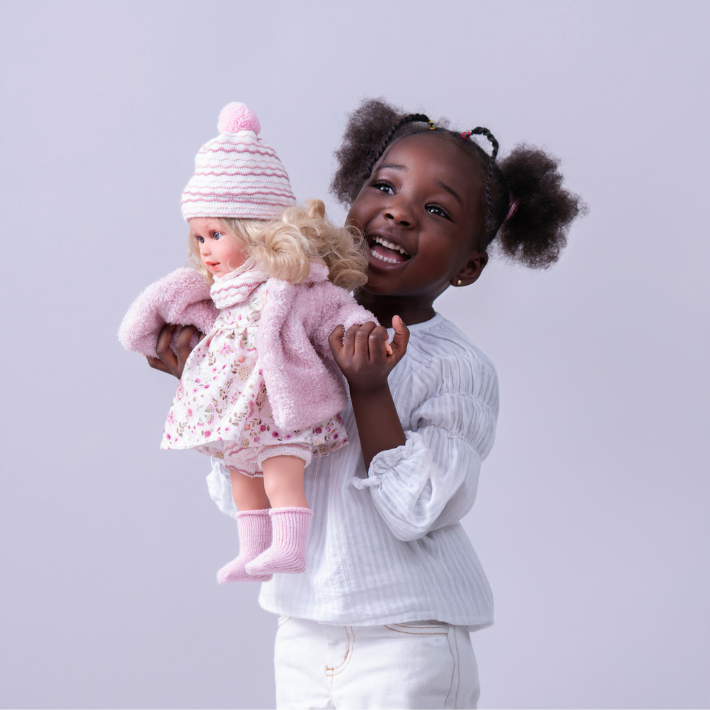 Lucia Doll in Pink Winter Outfit by Llorens | Cotton Planet