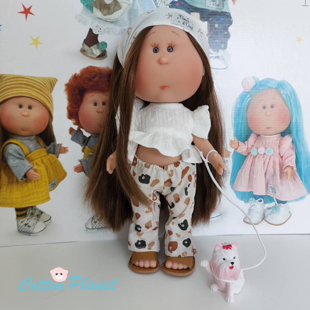 Mia Pet Doll with Long Brown Hair and Puppy | cottonplanet.ie