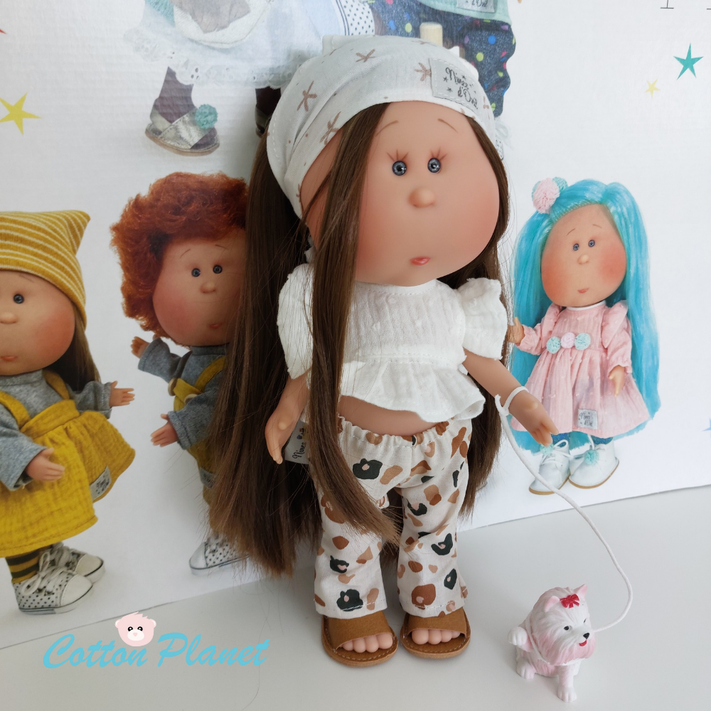 Mia Pet Doll with Long Brown Hair and Puppy | cottonplanet.ie