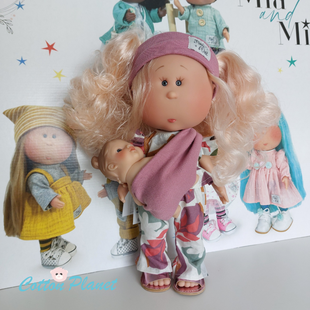 Mia Mama Doll with Blonde Hair and Baby - cottonplanet.ie