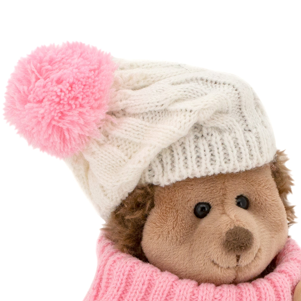 Hedgehog Plush Toy in Pink Sweater by Orange Toys | Cotton Planet