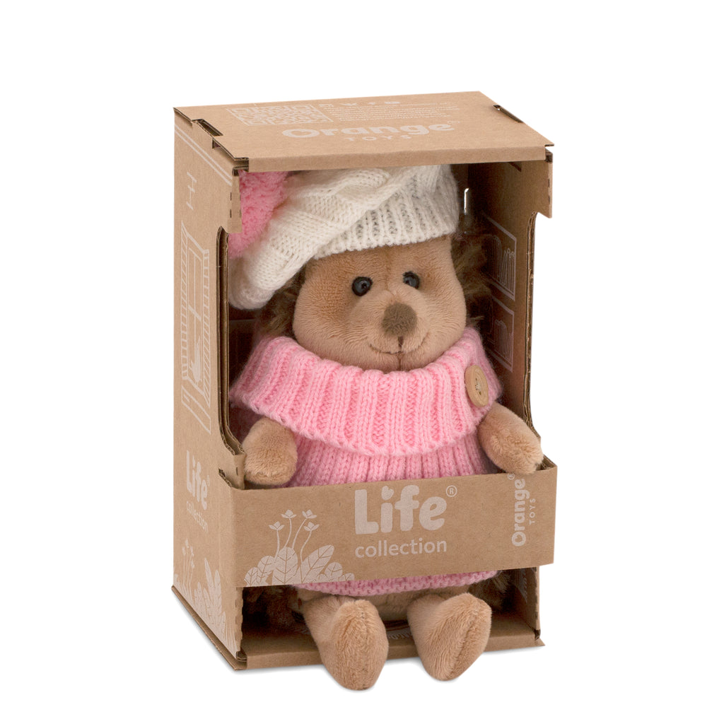 Hedgehog Plush Toy in Pink Sweater by Orange Toys | Cotton Planet