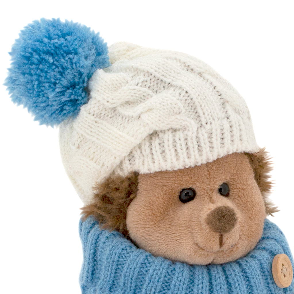 Hedgehog Plush Toy in Blue Sweater by Orange Toys | Cotton Planet