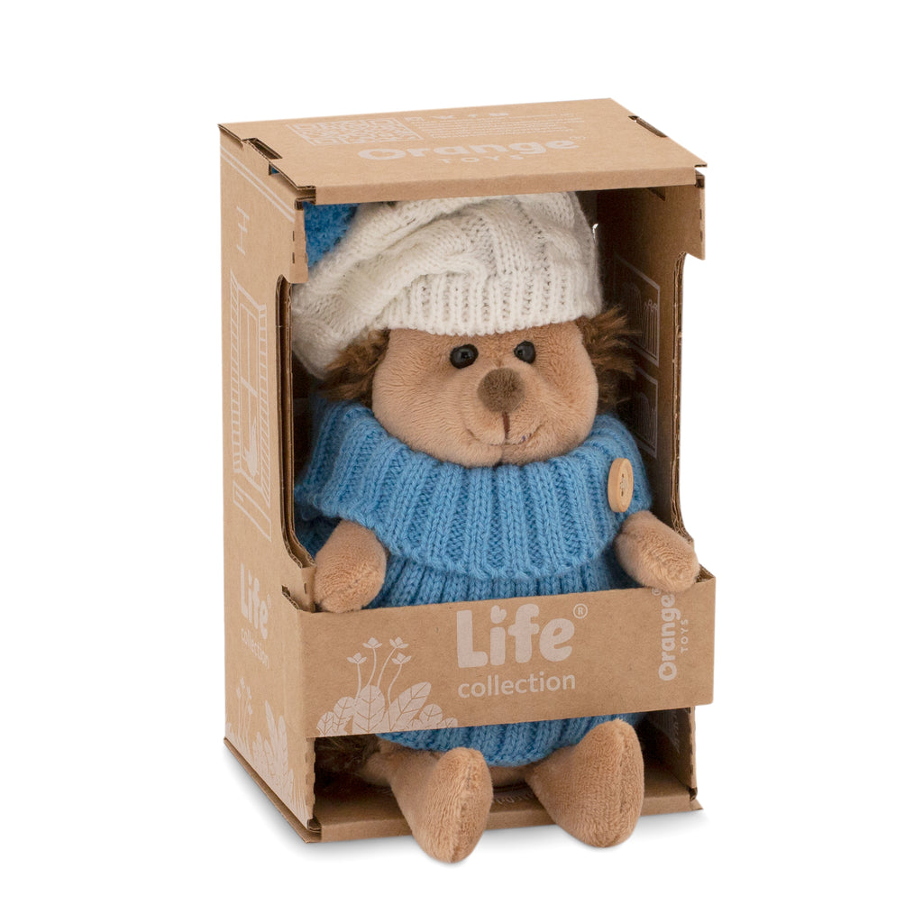 Hedgehog Plush Toy in Blue Sweater by Orange Toys | Cotton Planet