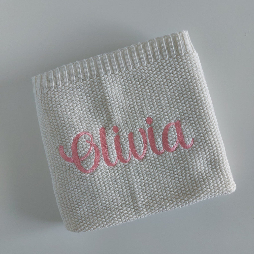 Personalised Cotton Knit Blanket