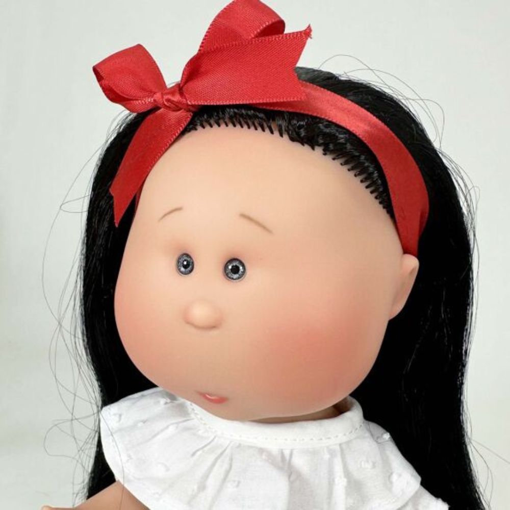 Mia Brunette Doll in Red and White Outfit - cottonplanet.ie