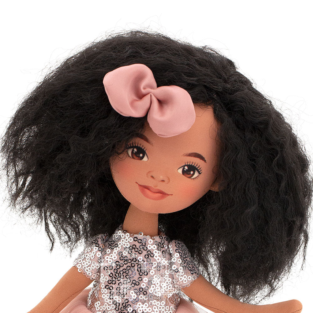Rag Doll Tina in a Pink Dress with Sequins - cottonplanet.ie
