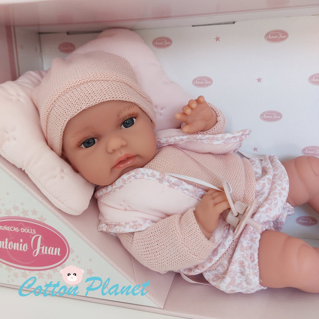 Newborn Doll with Pink Cushion by Antonio Juan | Cotton Planet