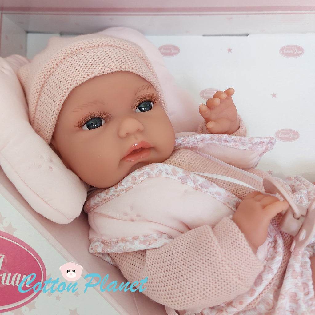 Newborn Doll with Pink Cushion by Antonio Juan | Cotton Planet