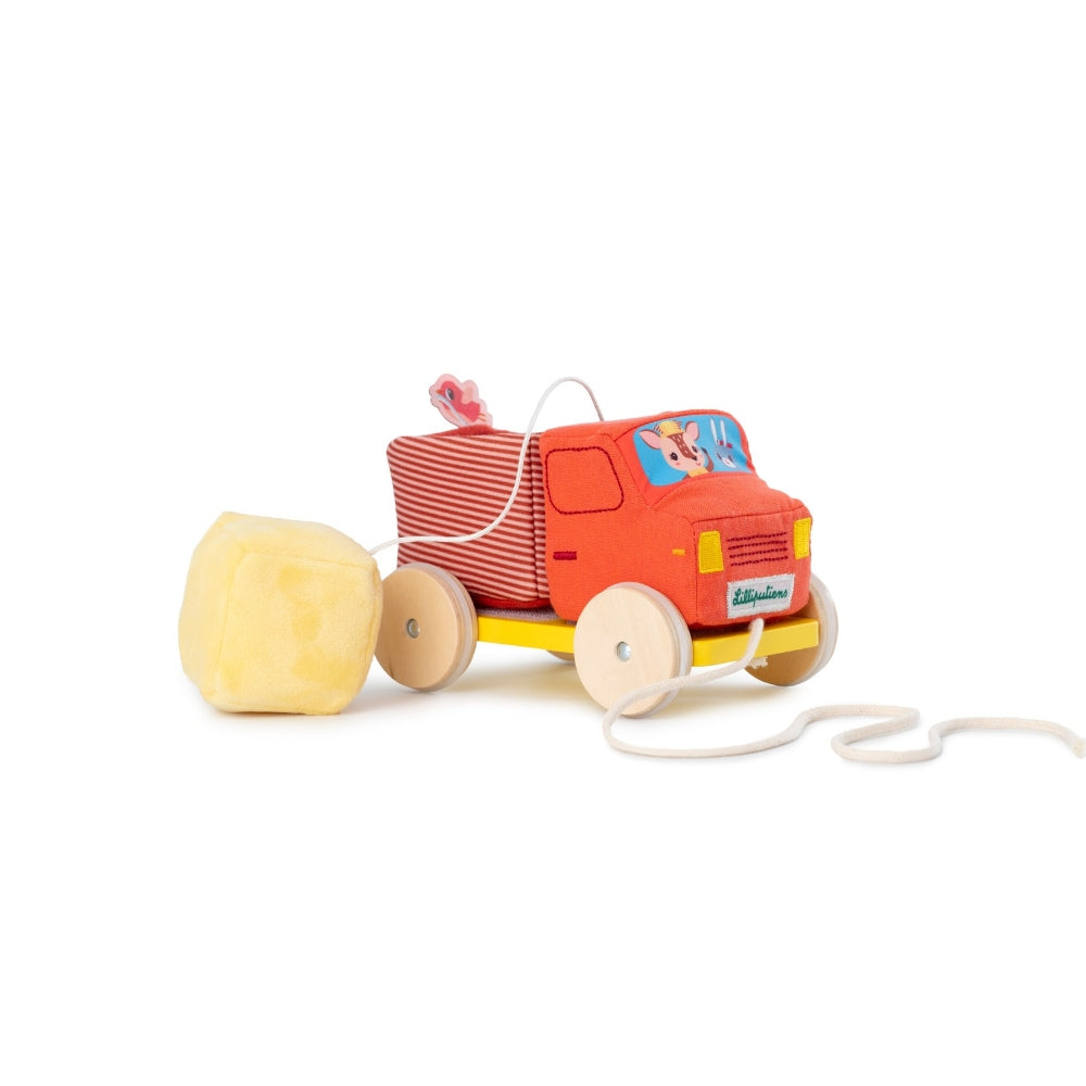 Pull Along Wood and Fabric Truck by Lilliputiens | Cotton Planet