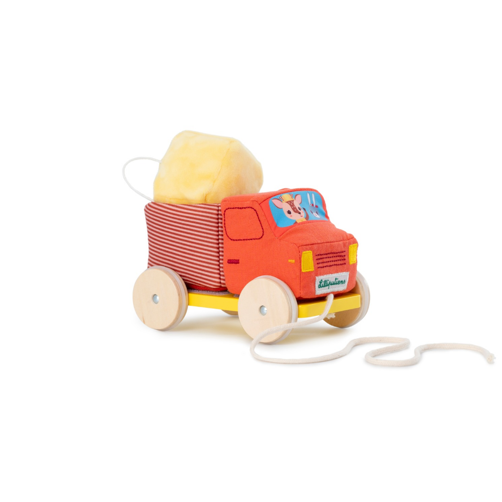 Pull Along Wood and Fabric Truck by Lilliputiens | Cotton Planet