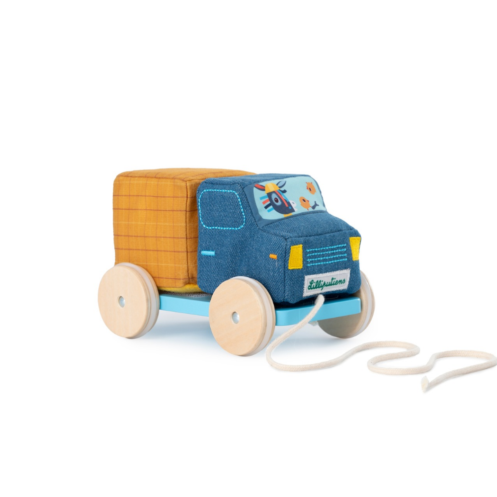 Pull Along Wood and Fabric Truck Router by Lilliputiens | Cotton Planet