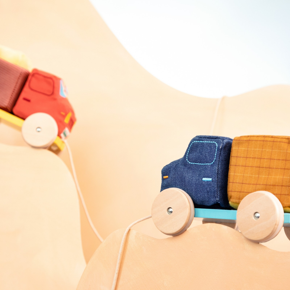 Pull Along Wood and Fabric Truck by Lilliputiens | Cotton Planet