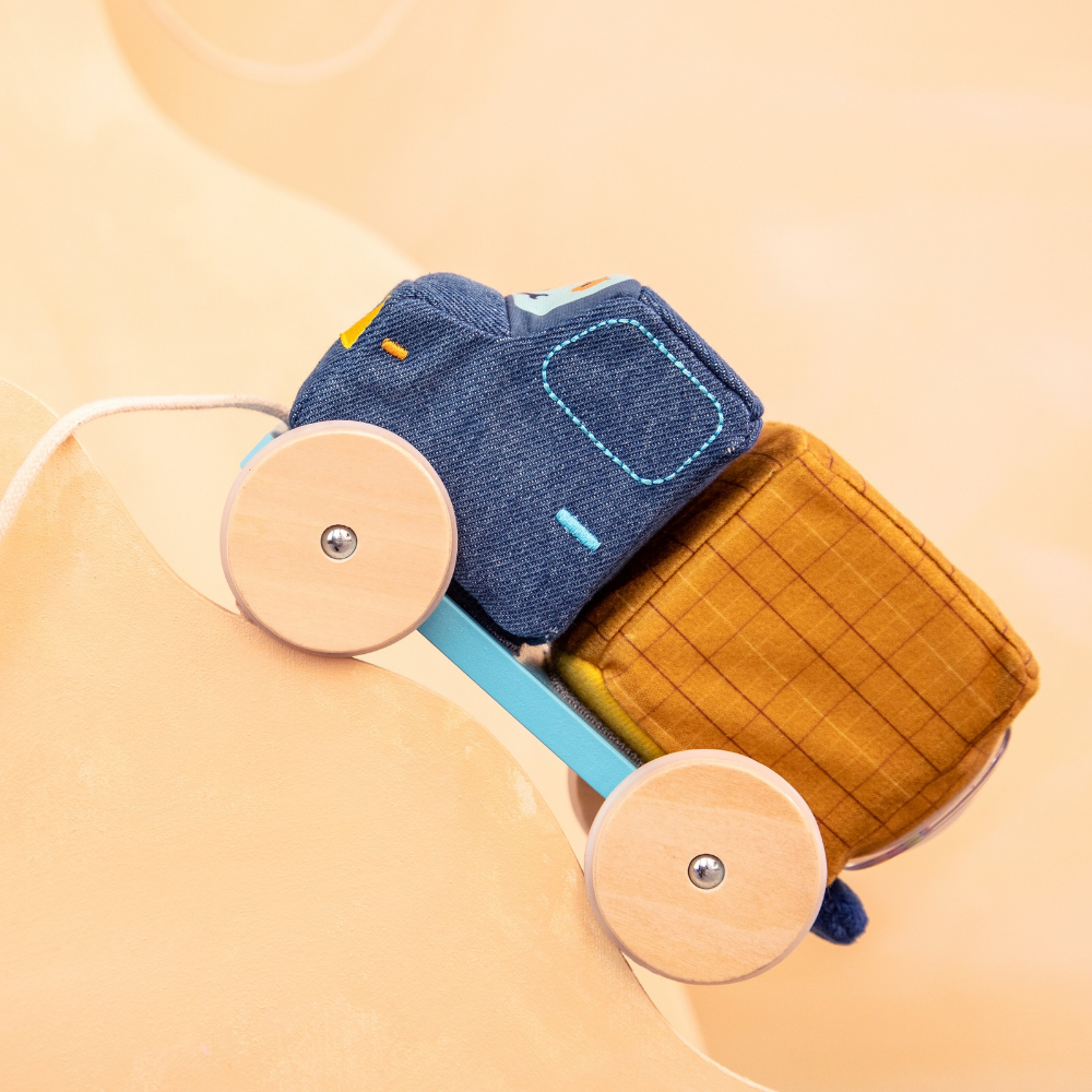 Pull Along Wood and Fabric Truck Router by Lilliputiens | Cotton Planet