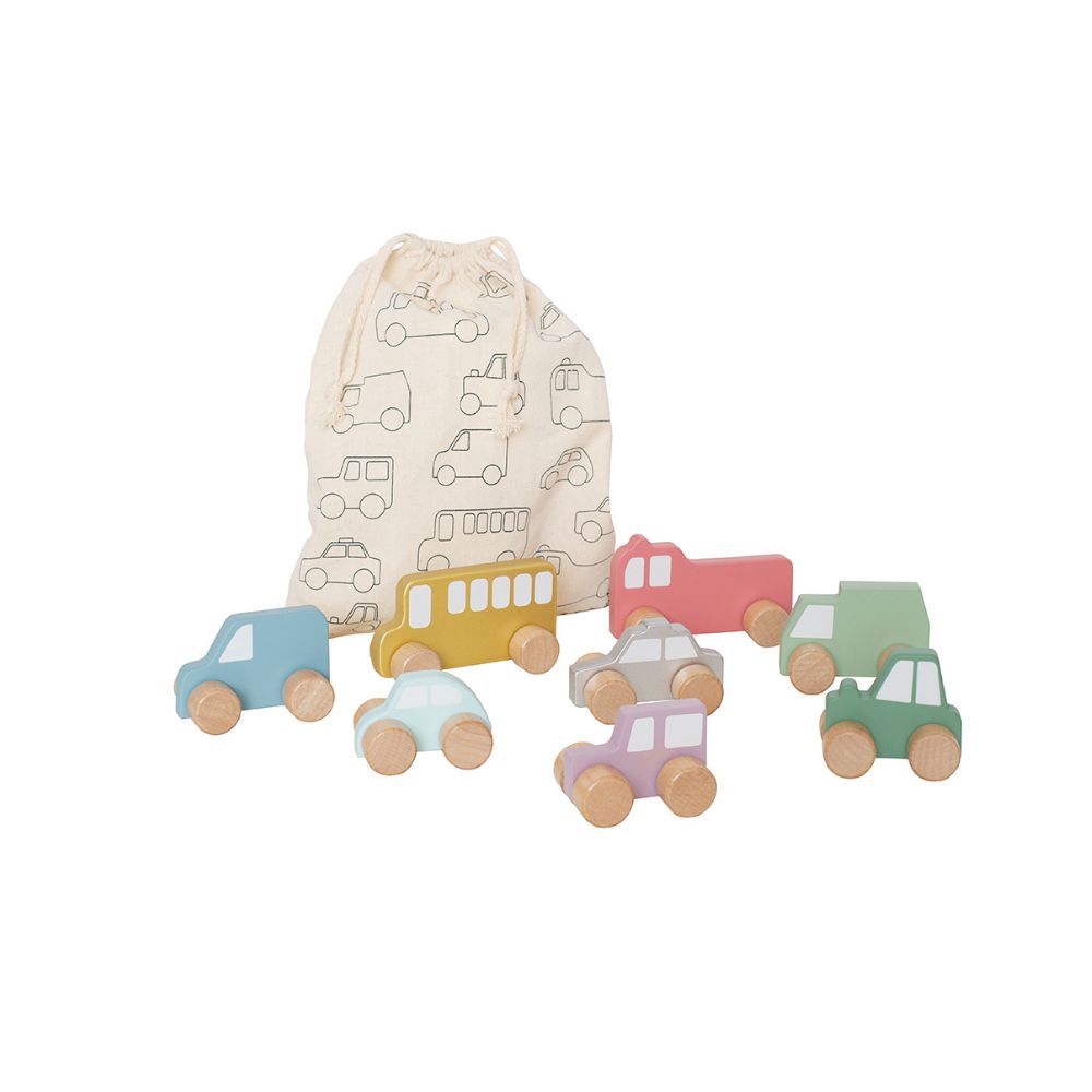 Multicolour Wooden Cars Set by Jabadabado | Cotton Planet