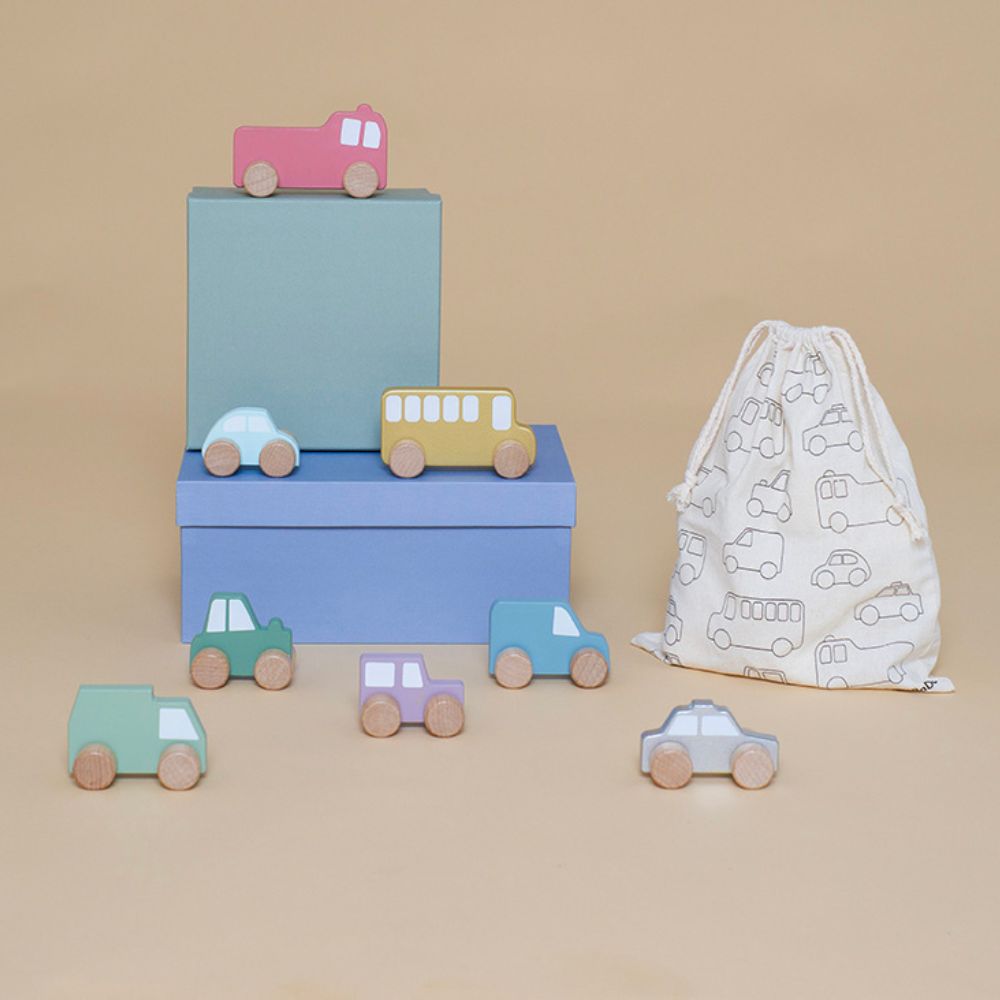 Multicolour Wooden Cars Set by Jabadabado | Cotton Planet