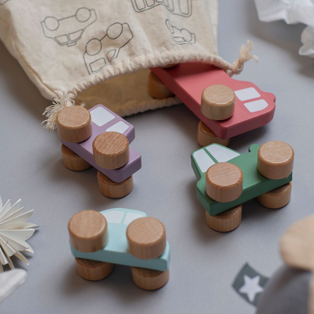 Multicolour Wooden Cars Set by Jabadabado | Cotton Planet