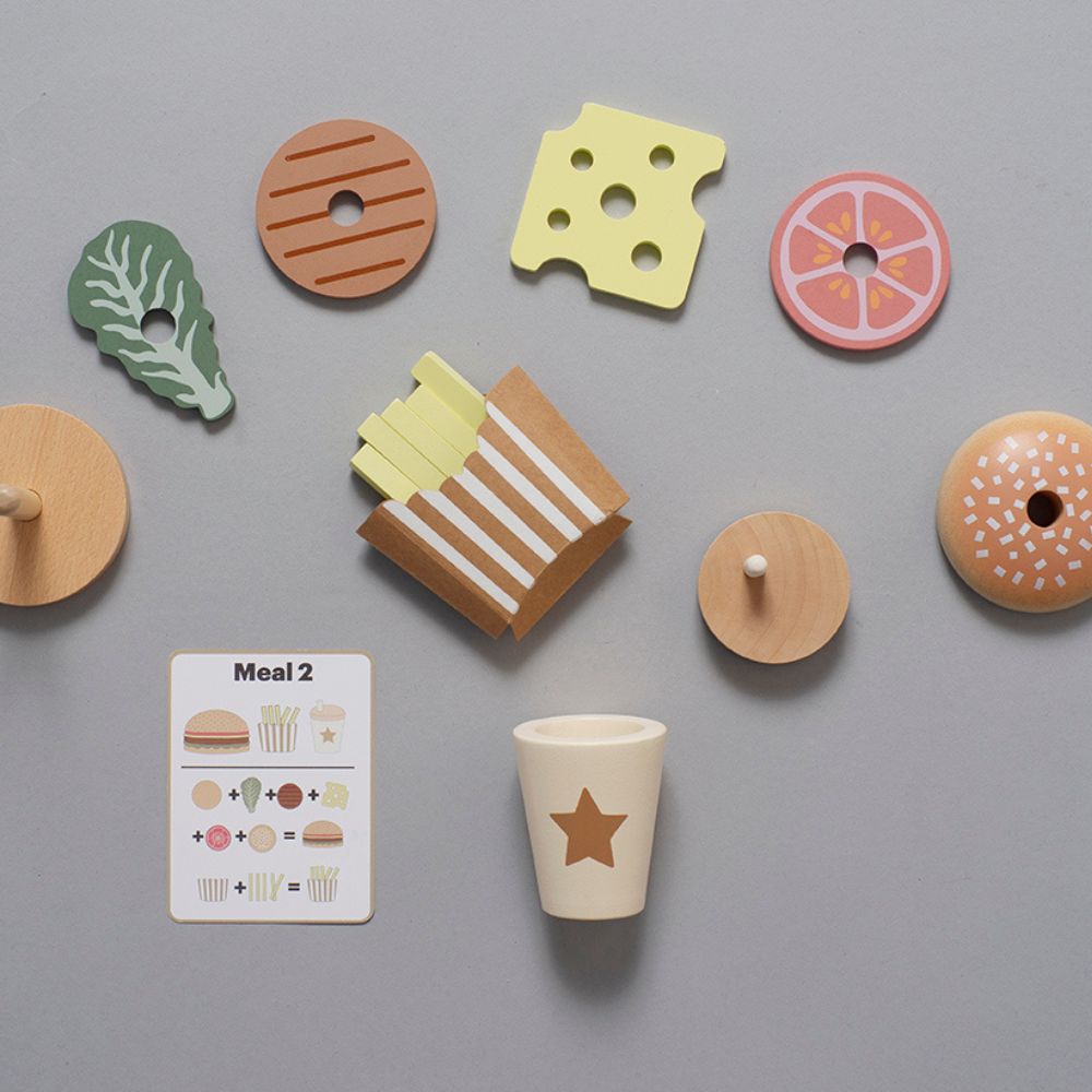 Stacking Burger Play Set by Jabadabado | Cotton Planet