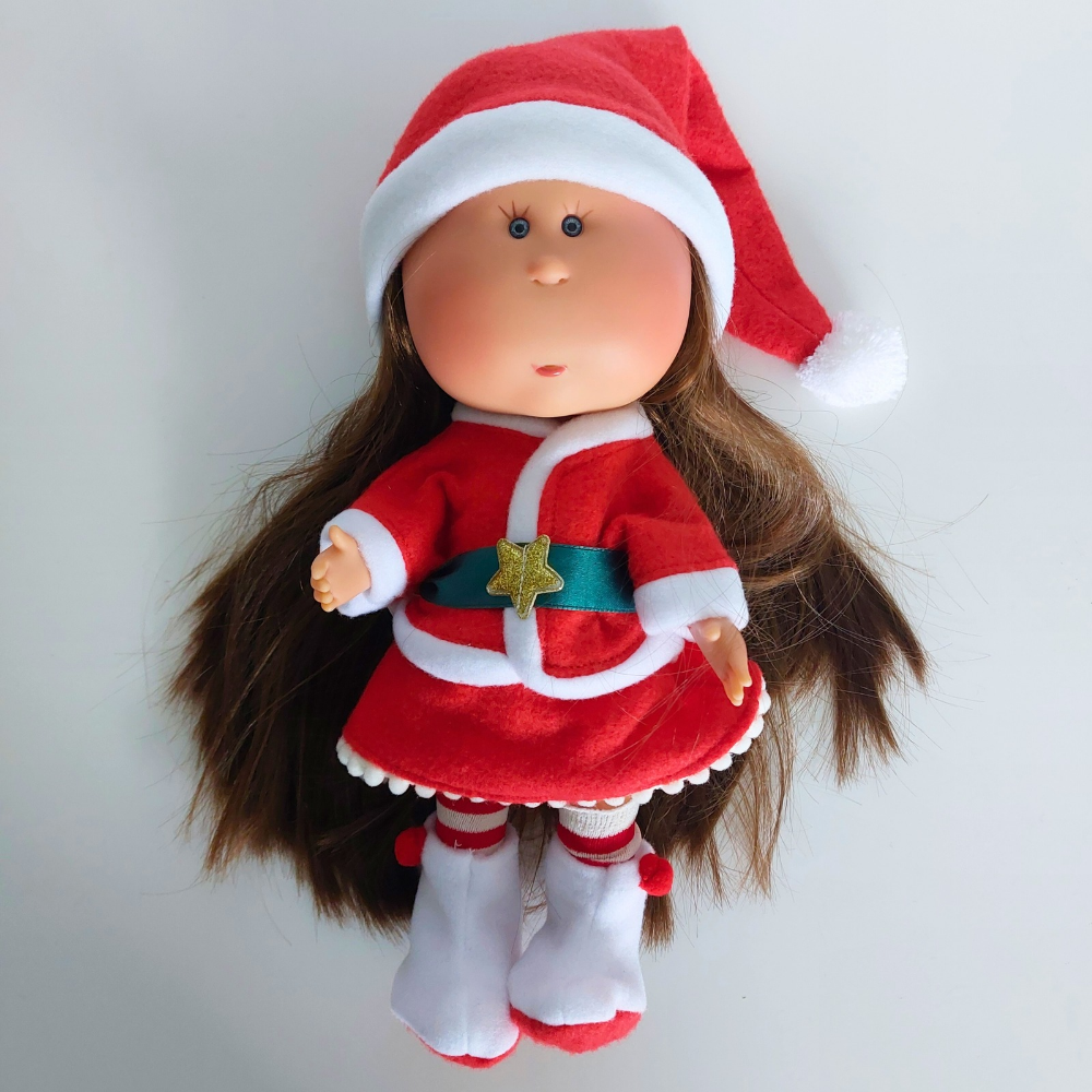 mia christmas doll brunette | cottonplanet.ie