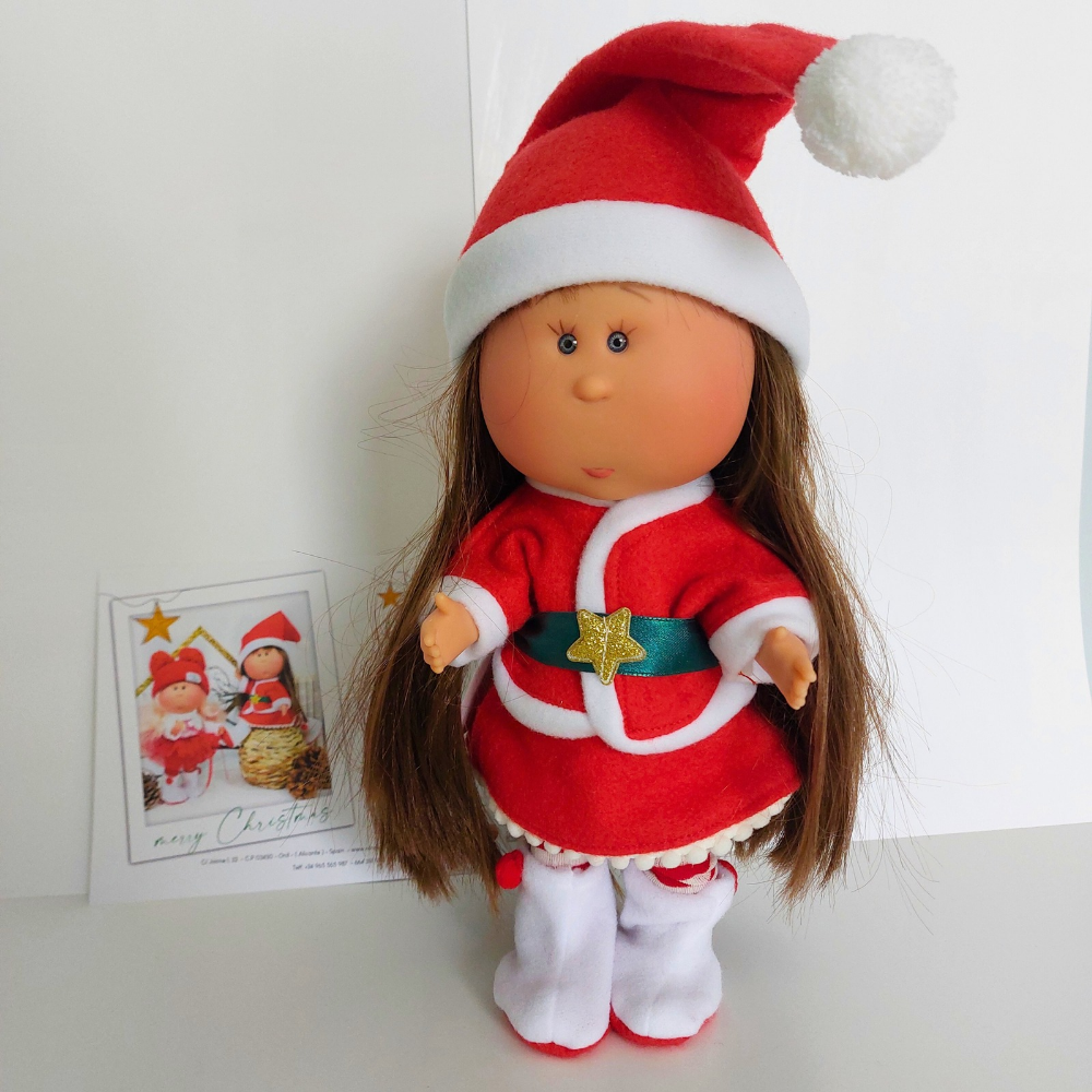 mia christmas doll brunette | cottonplanet.ie