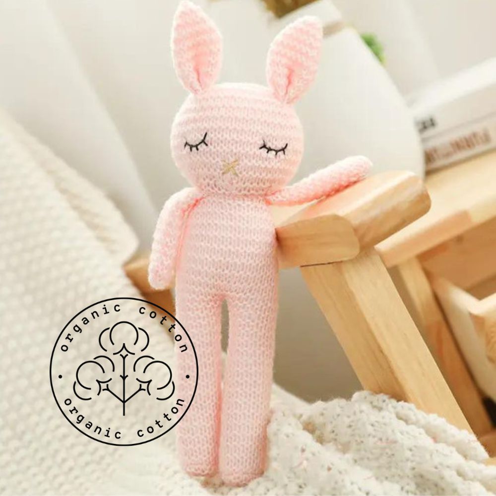 Pink knitted bunny by Annie & Charles - CottonPlanet.ie