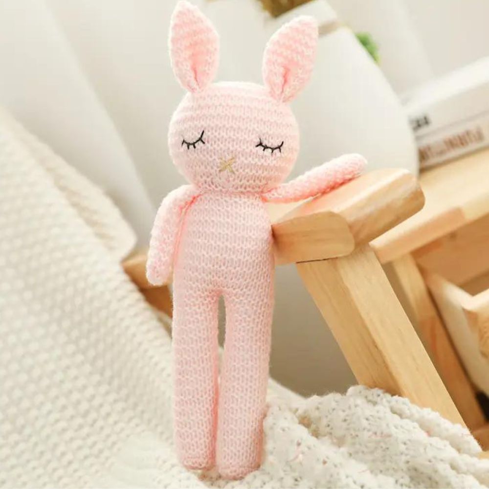 Handmade pink knitted bunny by Annie & Charles - CottonPlanet.ie