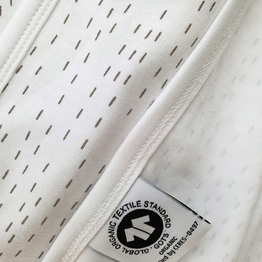 Cotton Jersey Organic Blanket White with Grey Strokes | Cotton Planet