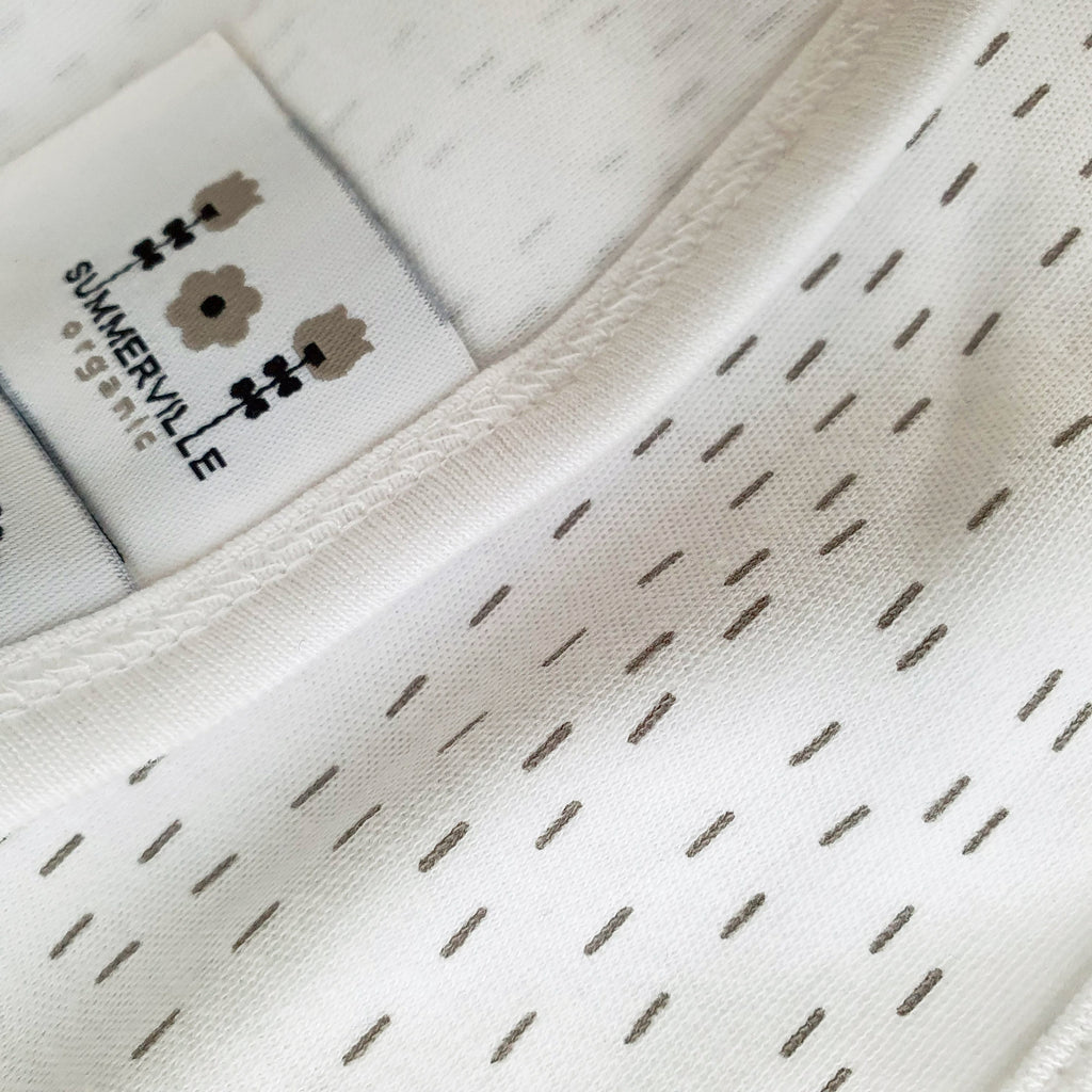 Cotton Jersey Organic Blanket White with Grey Strokes | Cotton Planet