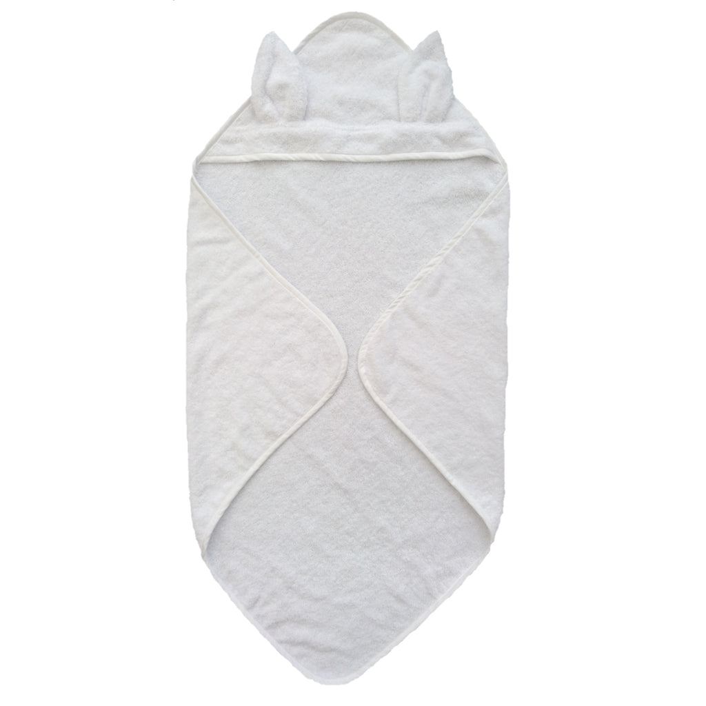 Hooded Rabbit Towel - White cottonplanet.ie
