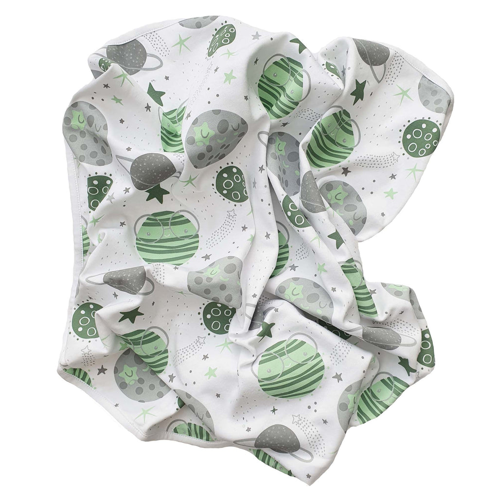 Baby Organic Cotton Jersey Pink with Planets Pattern | Cotton Planet