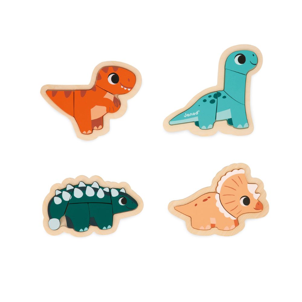 Dinos Wooden Puzzles by Janod | Cotton Planet