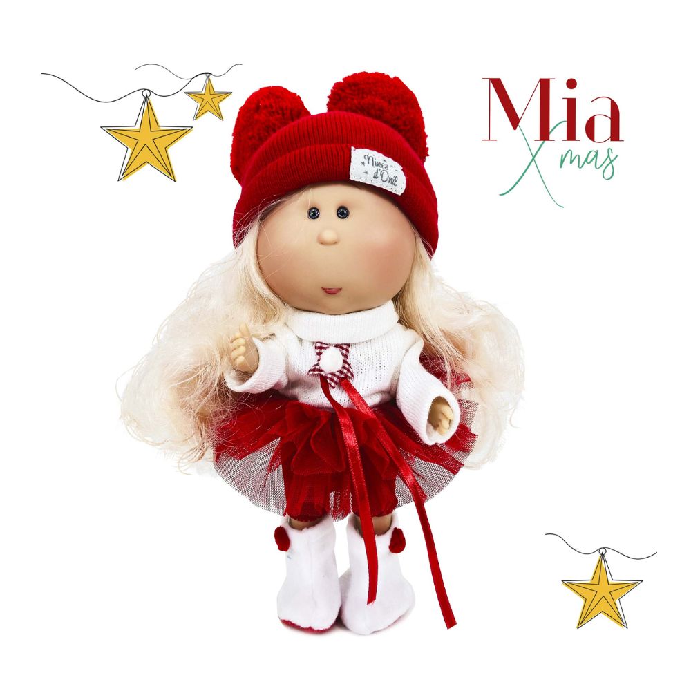 Mia Blonde Christmas Doll cottonplanet.ie