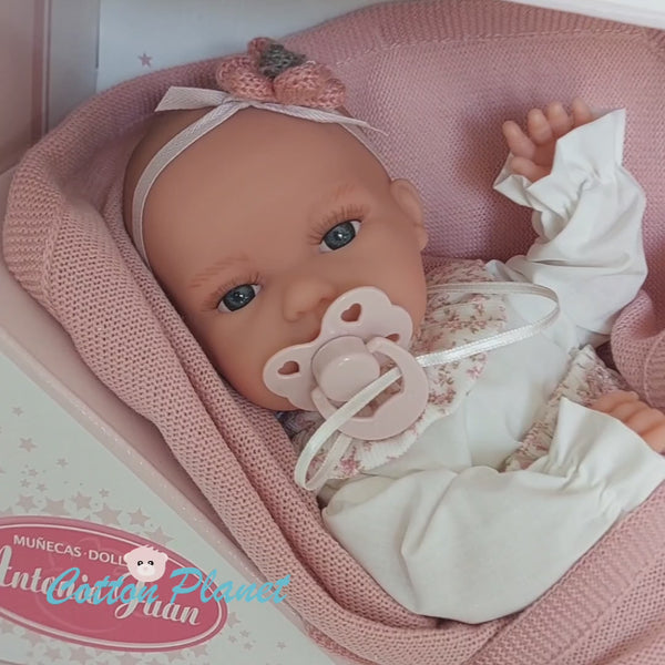 Newborn Doll with Blanket and Headband by Antonio Juan | Cotton Planet