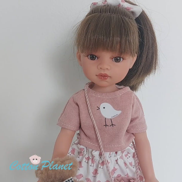 Fashion Doll with Teddy and Handbag by Antonio Juan | Cotton Planet
