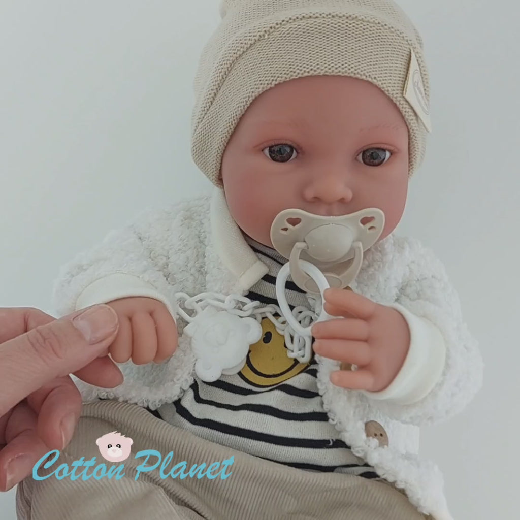 Newborn Doll with Emoji Cushion by Antonio Juan | Cotton Planet