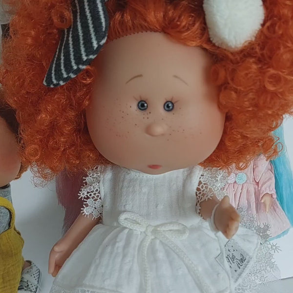 Mia Doll with Red Curly Hair and Puppy - cottonplanet.ie