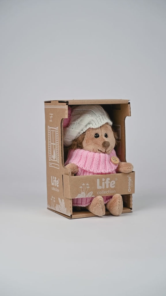 Hedgehog Plush Toy in Pink Sweater by Orange Toys | Cotton Planet