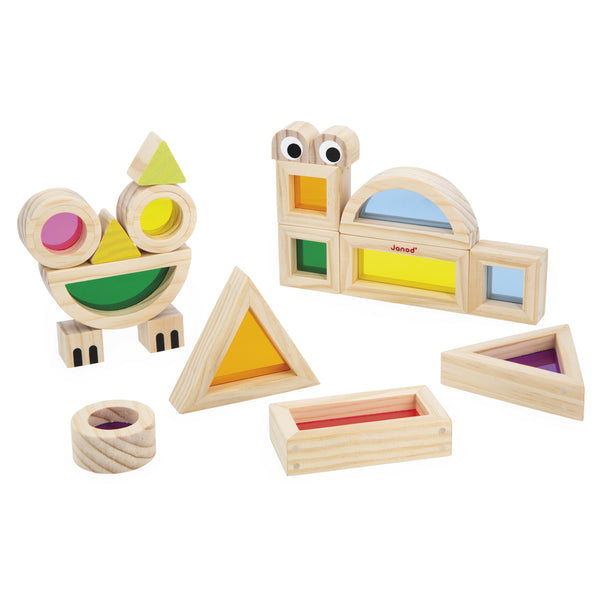 Translucent Sensory Blocks 18-Piece Set by Janod | Cotton Planet
